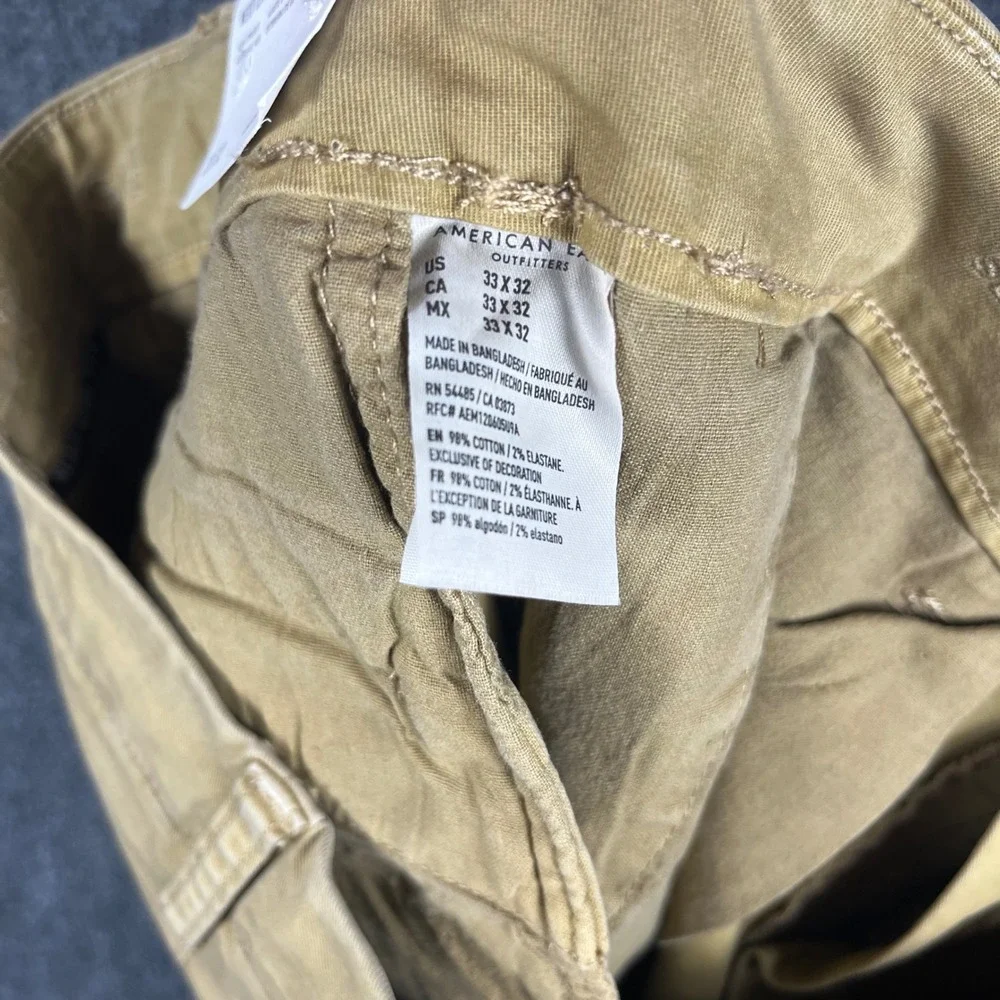 American Eagle Chino Pants Mens 33 Khaki Slim Straight Ne(x)t Level Flex